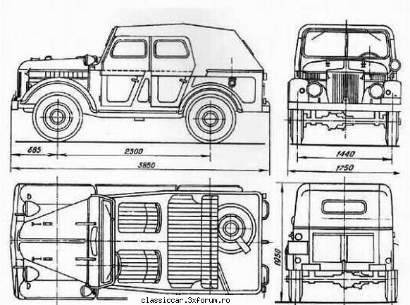 Date tehnice GAZ 69 - Modelul 69A cu 4 usi - Fise tehnice