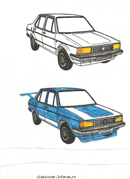 Desene cu masini....fie creatii proprii fie "portrete" - Uitati o Vw Jetta mk1.Fosta Jetta - Discutii libere