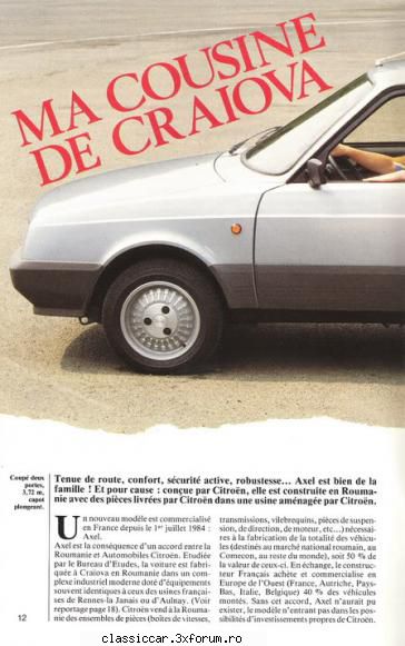 Despre Citro�n Axel in Franta - oldtimercraiova - File de istorie