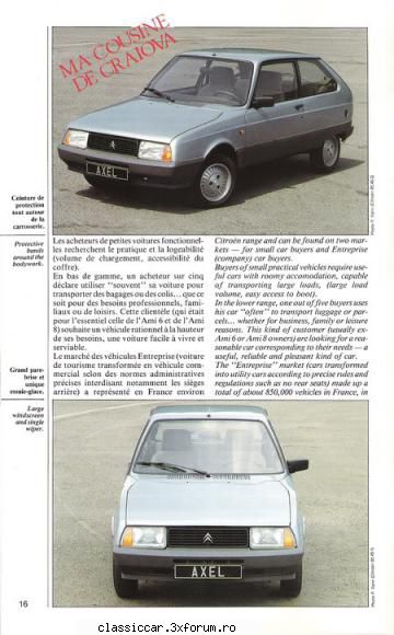 Despre Citro�n Axel in Franta - oldtimercraiova - File de istorie
