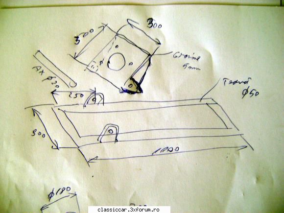 Dispozitiv rasturnat auto - Schita cu dimensiuni la ia cu balamale - Coltul Tehnic