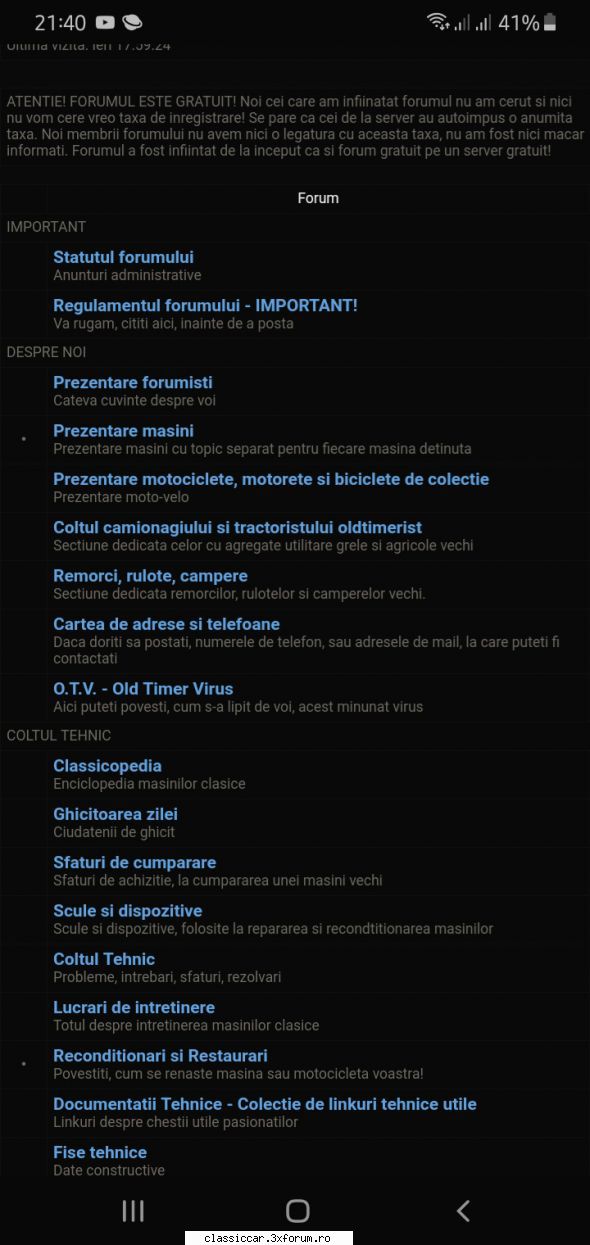Forum autentic ? - Asa arata forumul de la mine de pe telefon - Probleme functionare forum