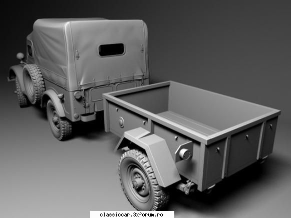Grafica 3D cu Gaz 69 - Gaz 69 cu o remorca Gaz 704 - Din lumea larga