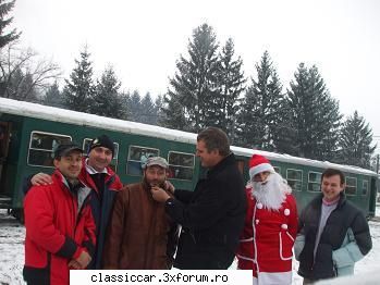 La Hunedoara ,mos Craciun vine cu locomotiva cu abur - Poza de grup ,si ne vedem - Drumetii prin Mioritic