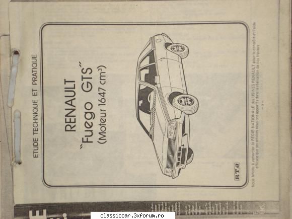 Manuale auto pe suport de hartie - Manual reparatii Renault Fuego - Vanzari- cumparari carti si reviste auto
