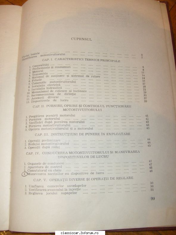 Manuale de intretinere /exploatare si brosuri - Cuprinsul cartii te - Vanzari- cumparari carti si reviste auto