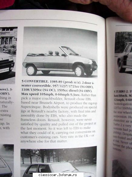 Masina mea Renault 5 Cabrio EBS 1988 - Actele straineze is foarte simple. Si eu la R5-ul - Prezentare masini