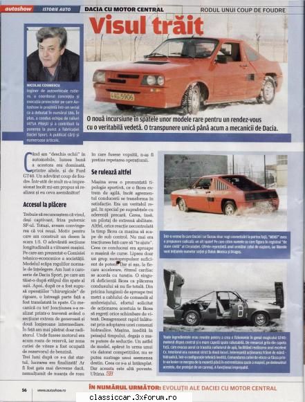 Masini Romanesti disparute sau pe cale de disparitie! - Dacia cu motor central - File de istorie