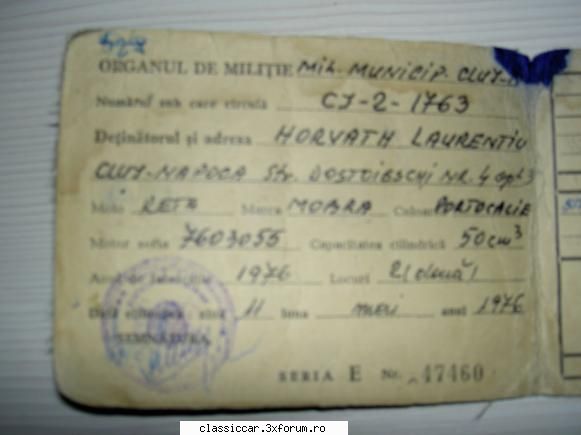 Mobrele mele - Si ultima poza Certificatul de - Prezentare motociclete, motorete si biciclete de colectie