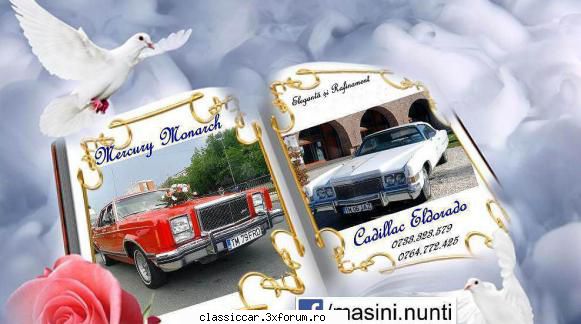 �NCHIRIERE PENTRU NUNTI - Mercury&Cadillac - Se inchiriaza pentru nunti, cu sofer masini - Discutii libere