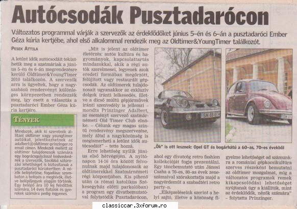 Nemzetkozi Oldtimer talalkozo � Szatmarnemeti � 2010 junius 5-6. - Prinzinger - Hungarian corner