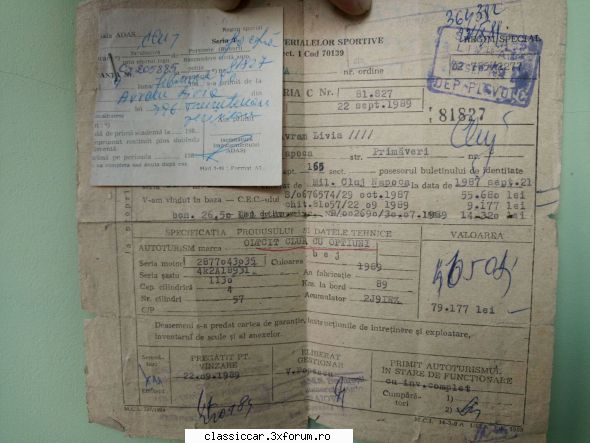 Preturi automobile inainte de 1989. - pt moment atat am gasit. =D - File de istorie