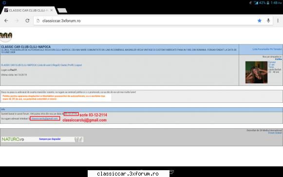 probleme legate forum buna ziua!in urma cateva minute, primit mail notificare care eram atentionat