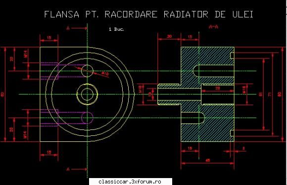 Radiator de ulei - Apoi m-am apucat de flansa ... tot in AutoCAD - Coltul Tehnic