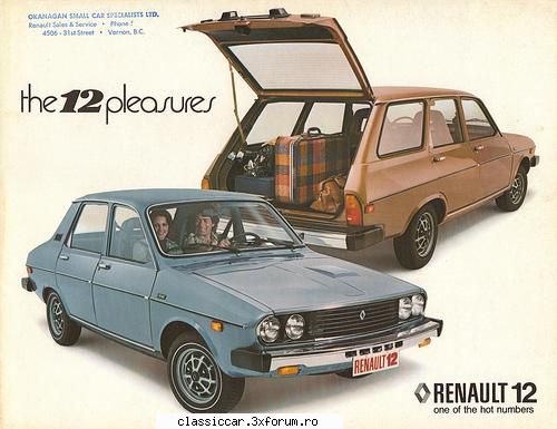 Reclame - o reklama la Renault 12 din Canada - File de istorie