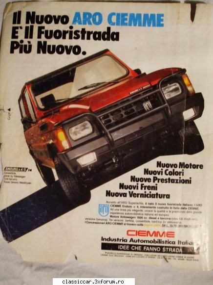 Reclame - ARO 10 CIEMME fabricat in italia cu motoare de - File de istorie