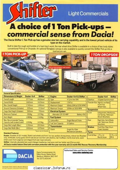 Reclame - Utilitare Dacia - File de istorie