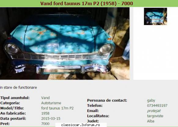 Registru Ford Taunus 17M P2 - george-bogdan - Registru pe marci