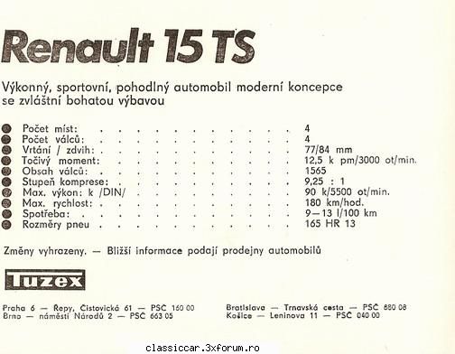 Renault R12 / R15 / R17 si versiunile lor - Misu de Cluj - File de istorie
