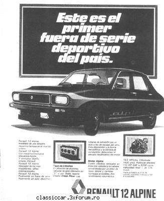 Renault R12 / R15 / R17 si versiunile lor - Renault 12 Alpine, model Argentinian - File de istorie