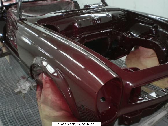 Restaurarea unei MB 280 SL - MB vopsit Vopsea Uni Nr 573 Dunkelbordeauxrot - Reconditionari si Restaurari