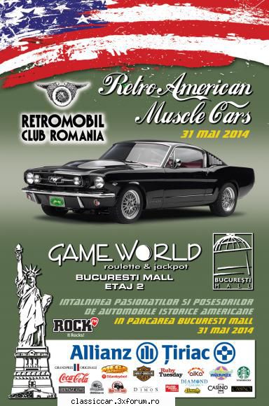 Retro American Muscle Cars - Sambata 31 mai se va desfasura in parcajul Mall - Arhiva evenimente 2014
