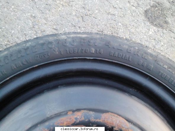 Roata rezerva ingusta R14 originala VW - Dimensiune 105/70R14 - Vanzari  piese si accesorii