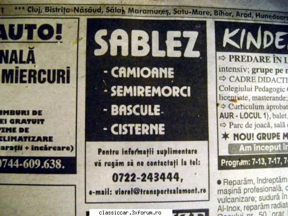 Sablare - Pun o poza cu anuntul vazut din ziarul "Piata de - Coltul Tehnic