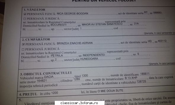 " Securista" - Contractul vinzare cumparare - Prezentare masini