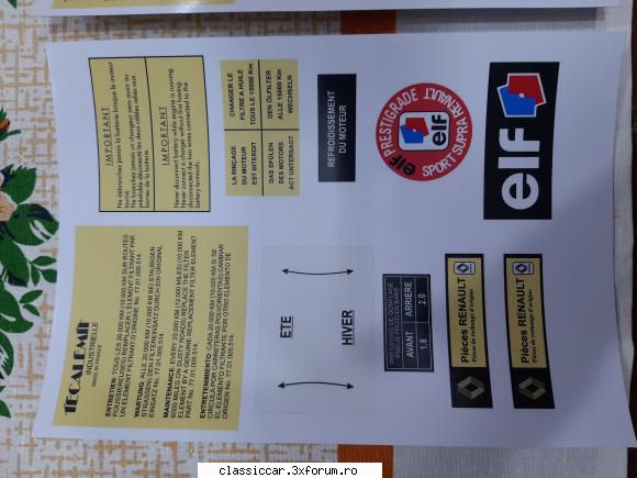 Set autocolante Dacia 1300 - 60 lei coala A4. Trimit prin poștă - Vanzari  piese si accesorii