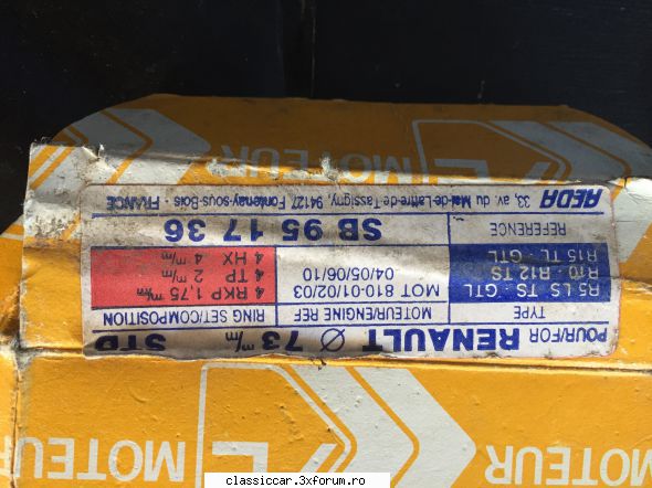 Set segmenti Renault NOS - si detalii de pe ambalajul original - Vanzari  piese si accesorii
