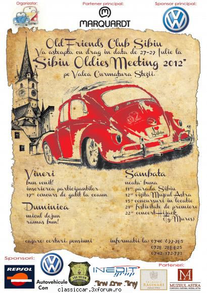 "Sibiu Oldies Meeting 2012" - Revenim cu informatii referitoare la activitatile - Arhiva evenimente 2012