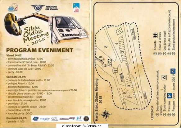 Sibiu Oldies Meeting 2015 - Iata programul si harta locatiei - Arhiva evenimente 2015