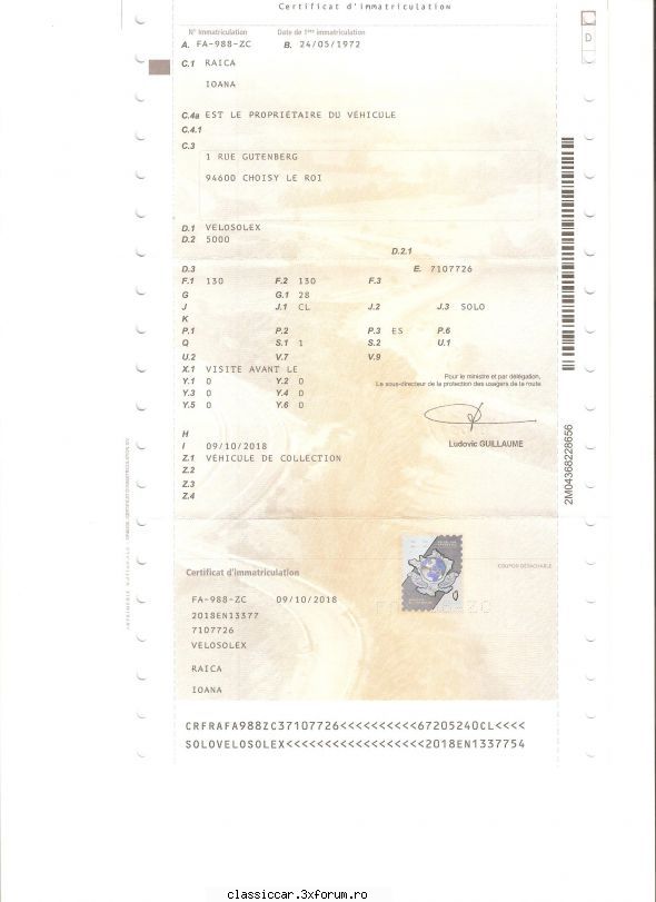 Solex 5000 - Nu, acesta este un certificat - Prezentare motociclete, motorete si biciclete de colectie