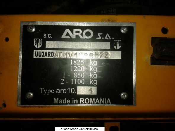 Tablita identificare ARO - Cam asa a iesit - Coltul Tehnic