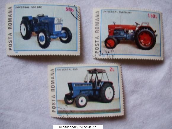 Tractorul Brasov -UTB - cateva timbre cu tractoare - File de istorie