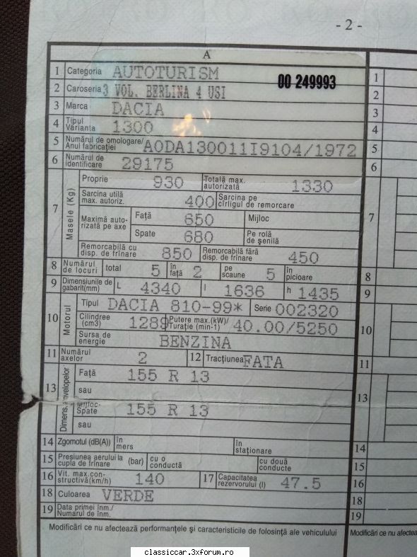 V�nd Dacia 1300 - marius1978 - Vanzari auto-moto clasice de catre intermediari
