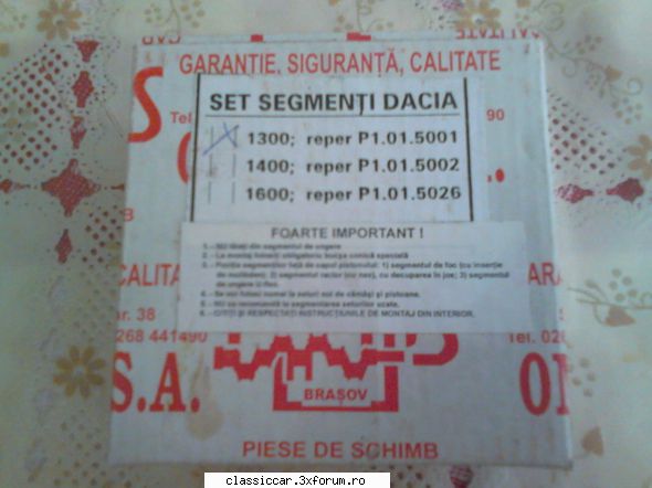 V�nd set segmenți NOS pentru DACIA 13OO - Adrian Frigo - Vanzari  piese si accesorii