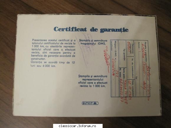 Vaand Carticica Oltcit - YellowStar - Vanzari- cumparari carti si reviste auto