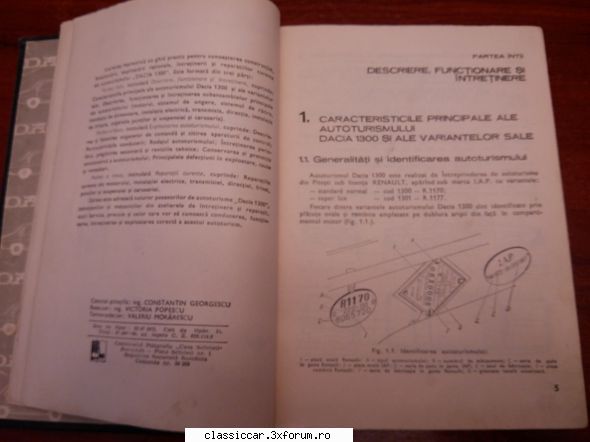Vand cartea "Autoturismul Dacia 1300" - Cartea e in stare buna - Vanzari- cumparari carti si reviste auto