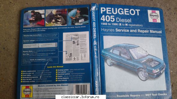 Vand carti cu specific auto - Manual Peugeot 405 diesel -23 - Vanzari- cumparari carti si reviste auto