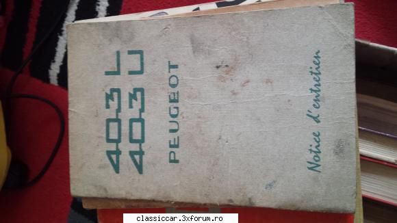 Vand carti specific auto - Carnet intretinere Peugeot 403L/403U -40 lei - Vanzari  piese si accesorii