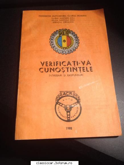 Vand carticica de la ACR! - Vand carticica de la ACR - Vanzari- cumparari carti si reviste auto