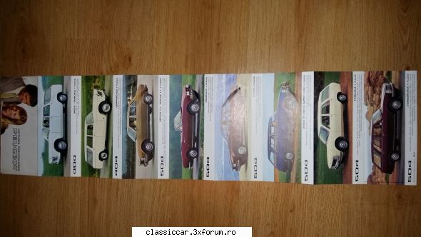 Vand diverse cu specific auto - Pliant modele Peugeot 1973 stare f - Vanzari- cumparari carti si reviste auto
