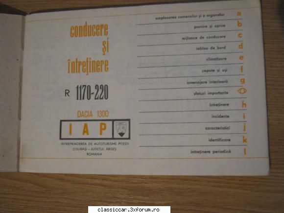 Vand manual Conducere si Intretinere Dacia 130 0+ Mini-ghid auto ACR - pif1982 - Vanzari- cumparari carti si reviste auto