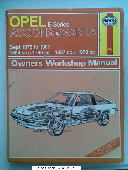 Vand manual reparatii Haynes pt Opel Ascona & Manta - florin_cars - Vanzari- cumparari carti si reviste auto