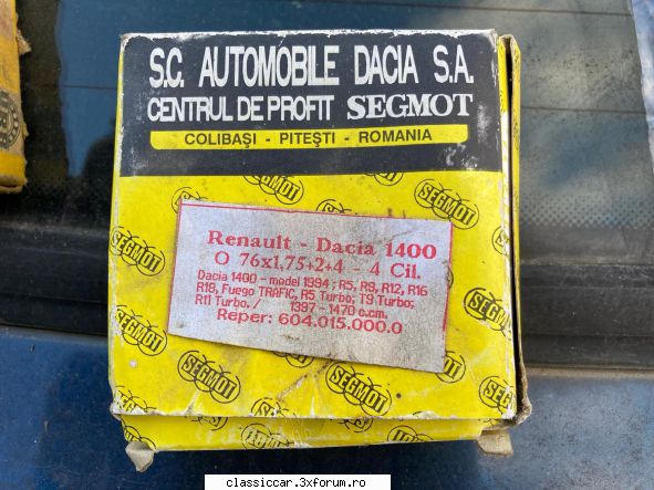 Vand pentru Dacia 1400 segmenti, rulment, garnituri, ambreiaj,rulment - mirel vicaru - Vanzari  piese si accesorii