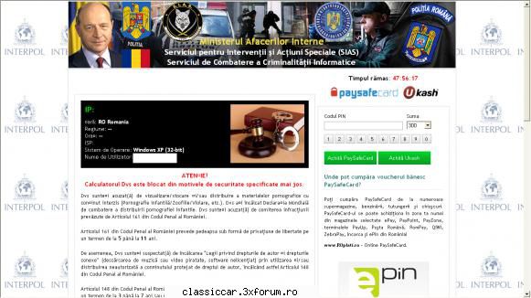 Virusi pe calculator - Daca v-a aparut tampenia din poza, pentru cei - Discutii libere