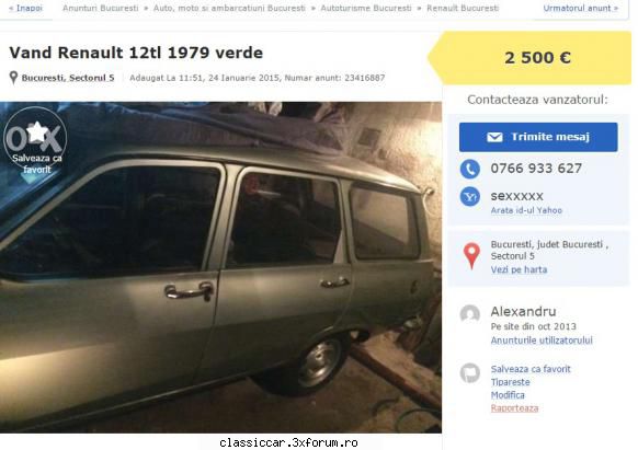 anunturi romanesti vazute pe net - Fotografiile din anuntul de mai sus cu Renault-ul - Anunturi vazute pe net