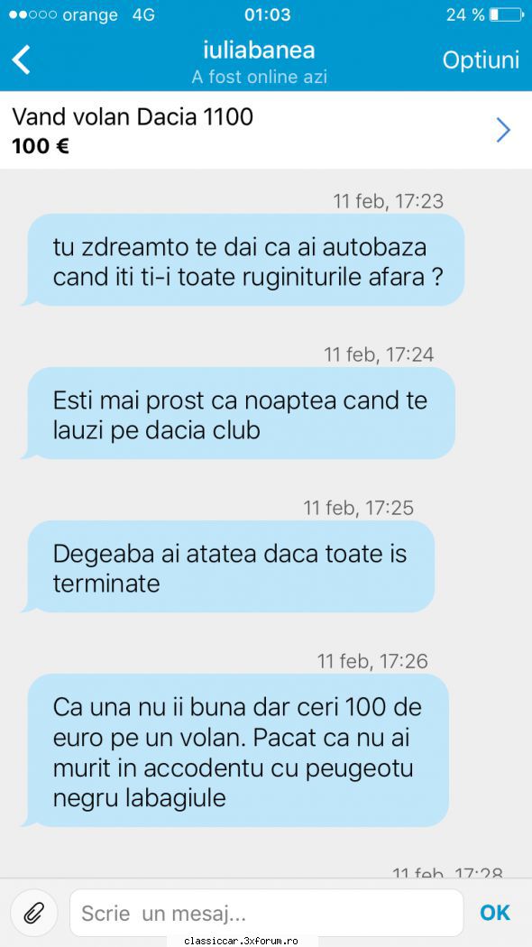 anunturi romanesti vazute pe net - E al lui Zaiba care si el cere 100 de euro pe un - Anunturi vazute pe net